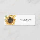 Elegant Sunflower Watercolor Floral スキニー名刺 (正面)