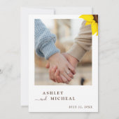 Elegant Sunflower Wedding Invitation With Photo 招待状 (裏面)