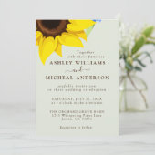 Elegant Sunflower Wedding Invitation With Photo 招待状 (スタンド正面)