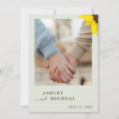 Elegant Sunflower Wedding Invitation With Photo 招待状 (裏面)