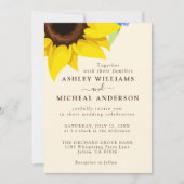 Elegant Sunflower Wedding Invitation With Photo 招待状 (正面)