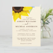 Elegant Sunflower Wedding Invitation With Photo 招待状 (スタンド正面)