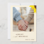 Elegant Sunflower Wedding Invitation With Photo 招待状 (裏面)