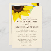 Elegant Sunflower Wedding Invitation With Photo 招待状 (正面/裏面)