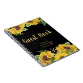 Elegant Sunflowers and Foliage Birthday Guest Book ノートブック (右側)