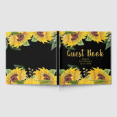 Elegant Sunflowers and Foliage Birthday Party ゲストブック (全面)