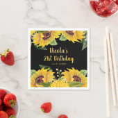 Elegant Sunflowers and Foliage Birthday Party スタンダードカクテルナプキン (インサイチュ)