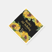 Elegant Sunflowers and Foliage Birthday Party スタンダードカクテルナプキン (角)
