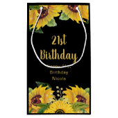 Elegant Sunflowers and Foliage Birthday Party スモールペーパーバッグ (裏面)