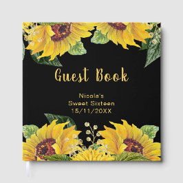 Elegant Sunflowers and Foliage Sweet Sixteen ゲストブック