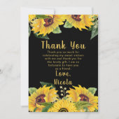 Elegant Sunflowers and Foliage Sweet Sixteen サンキューカード (正面)