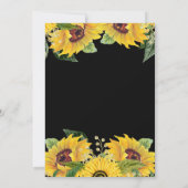 Elegant Sunflowers and Foliage Sweet Sixteen サンキューカード (裏面)