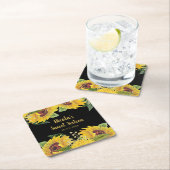 Elegant Sunflowers and Foliage Sweet Sixteen スクエアペーパーコースター (インサイチュ)