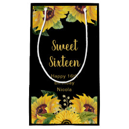 Elegant Sunflowers and Foliage Sweet Sixteen スモールペーパーバッグ
