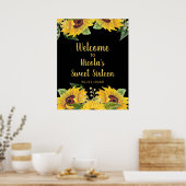 Elegant Sunflowers and Foliage Sweet Sixteen ポスター (キッチン)