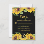 Elegant Sunflowers and Foliage Sweet Sixteen 出欠カード (正面)