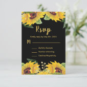 Elegant Sunflowers and Foliage Sweet Sixteen 出欠カード (スタンド正面)