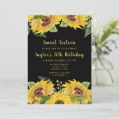 Elegant Sunflowers and Foliage Sweet Sixteen 招待状 (スタンド正面)