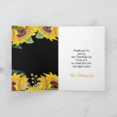 Elegant Sunflowers and Foliage Thanksgiving Party サンキューカード (内部)