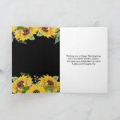 Elegant Sunflowers and Foliage Thanksgiving Party シーズンカード (内部)