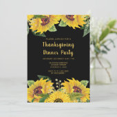 Elegant Sunflowers and Foliage Thanksgiving Party 招待状 (スタンド正面)