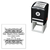 Elegant Sunflowers Border Name Return Address セルフインキングスタンプ (インサイチュ)