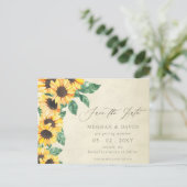 Elegant Sunflowers Garden Floral Save the Date 案内ポストカード (スタンド正面)