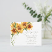 Elegant Sunflowers Garden Floral Save the Date 案内ポストカード (スタンド正面)