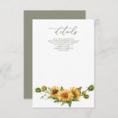 Elegant Sunflowers Garden Floral Wedding  エンクロージャーカード (正面/裏面)