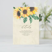 Elegant Sunflowers Garden Floral Wedding  エンクロージャーカード (スタンド正面)