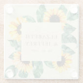 Elegant Sunflowers Garden Floral Wedding ガラスコースター (裏面)