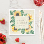 Elegant Sunflowers Garden Floral Wedding スタンダードランチョンナプキン (インサイチュ)