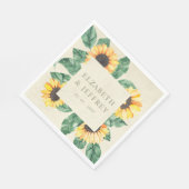Elegant Sunflowers Garden Floral Wedding スタンダードランチョンナプキン (角)