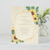 Elegant Sunflowers Garden Floral Wedding 招待状 (スタンド正面)