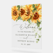 Elegant Sunflowers Garden Wedding Welcome Sign アクリルサイン (傾斜)