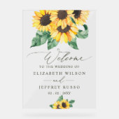 Elegant Sunflowers Garden Wedding Welcome Sign アクリルサイン (正面)