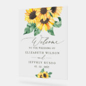 Elegant Sunflowers Garden Wedding Welcome Sign アクリルサイン (傾斜)