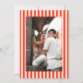 Elegant Sunset Orange Stripe Italian Wedding セーブザデート (裏面)