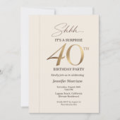Elegant Surprise 40th Birthday 招待状 (正面)