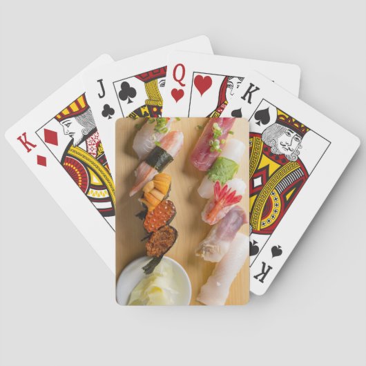Elegant Sushi Assortment on Light Wood トランプ (裏面)