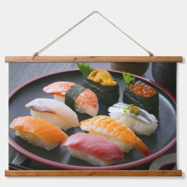 Elegant Sushi Assortment Tapestry – Japan’s Finest 吊り下げ型タペストリー