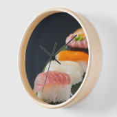 Elegant Sushi Leaf – Japanese Nigiri Wall Clock 壁時計 (傾斜)