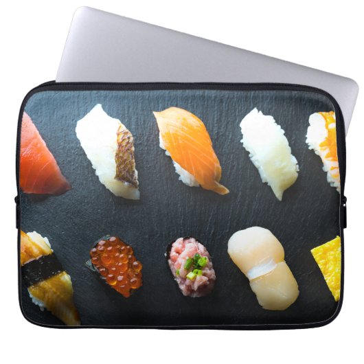 Elegant Sushi Nigiri Collection Laptop Sleeve ラップトップスリーブ (正面)