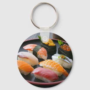 Elegant Sushi Platter Keychain – SUSHIMI Style キーホルダー