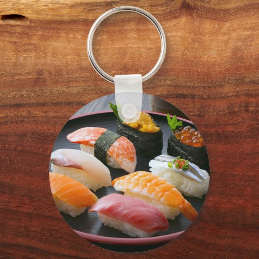 Elegant Sushi Platter Keychain – SUSHIMI Style キーホルダー (正面)