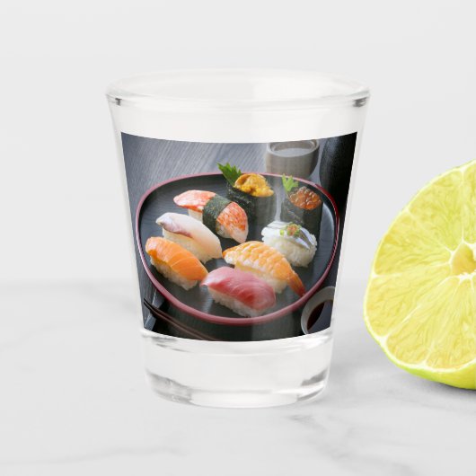 Elegant Sushi Platter Wine Glass - Japanese Style ショットグラス (正面)