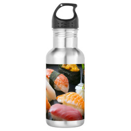 Elegant Sushi Selection on Lacquerware Plate ウォーターボトル