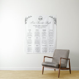 Elegant Swan 12 Tables Wedding Seating Chart Sign タペストリー
