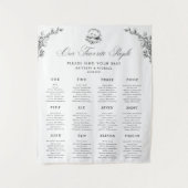 Elegant Swan 12 Tables Wedding Seating Chart Sign タペストリー (正面)