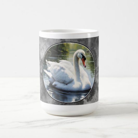 Elegant Swan is Swimming  in Water コーヒーマグカップ (中央)